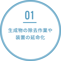 生成物の除去作業や装置の延命科