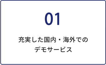 充実した国内・海外でのデモサービス